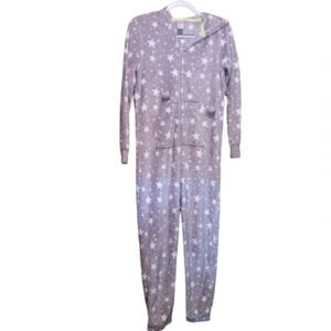 SO Intimates One piece blanket pajamas with hood and front zipper